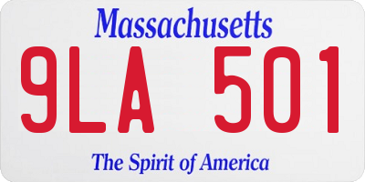 MA license plate 9LA501