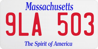 MA license plate 9LA503