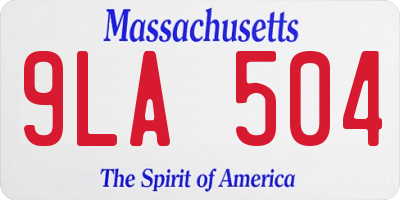 MA license plate 9LA504
