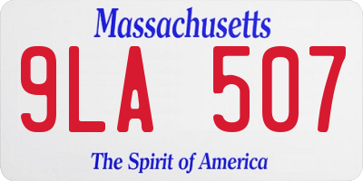 MA license plate 9LA507