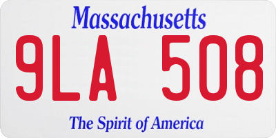 MA license plate 9LA508