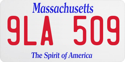 MA license plate 9LA509
