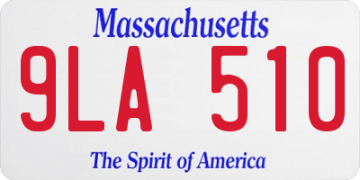MA license plate 9LA510