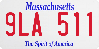 MA license plate 9LA511