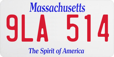 MA license plate 9LA514