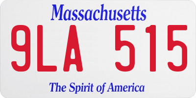 MA license plate 9LA515