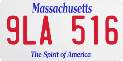 MA license plate 9LA516