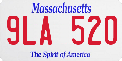 MA license plate 9LA520