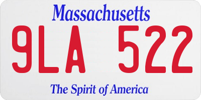 MA license plate 9LA522