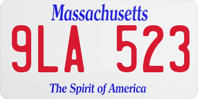 MA license plate 9LA523