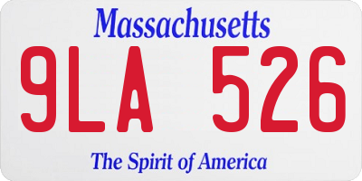 MA license plate 9LA526