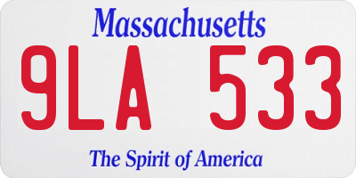 MA license plate 9LA533