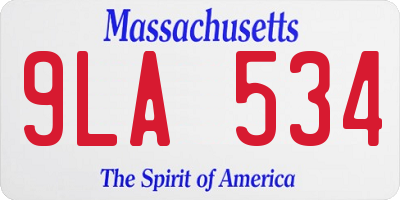 MA license plate 9LA534