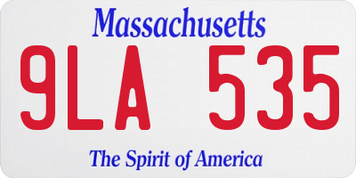 MA license plate 9LA535