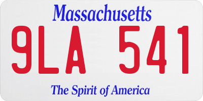 MA license plate 9LA541