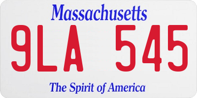 MA license plate 9LA545