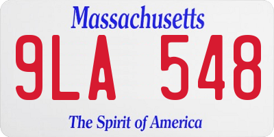 MA license plate 9LA548