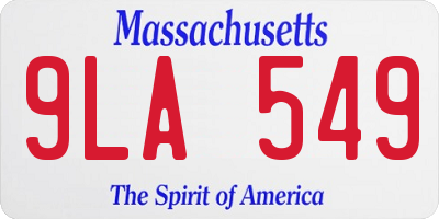 MA license plate 9LA549