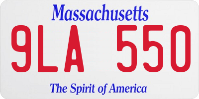 MA license plate 9LA550