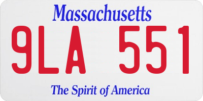 MA license plate 9LA551