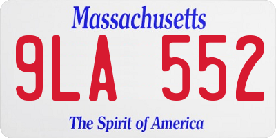 MA license plate 9LA552