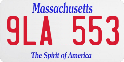 MA license plate 9LA553