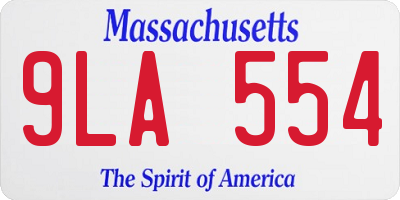 MA license plate 9LA554