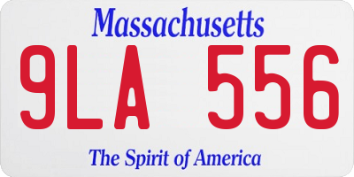 MA license plate 9LA556
