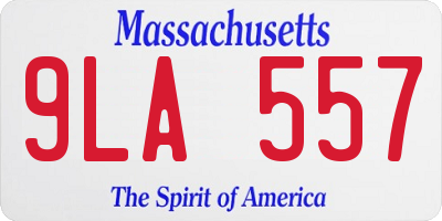MA license plate 9LA557