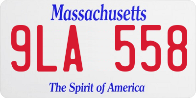 MA license plate 9LA558
