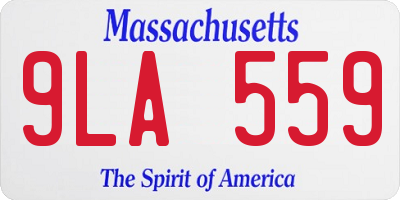 MA license plate 9LA559