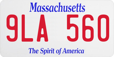 MA license plate 9LA560