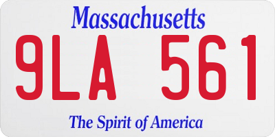 MA license plate 9LA561