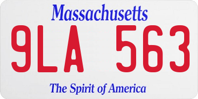 MA license plate 9LA563