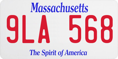 MA license plate 9LA568