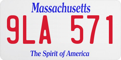 MA license plate 9LA571