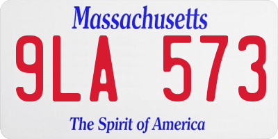 MA license plate 9LA573