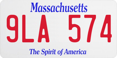 MA license plate 9LA574
