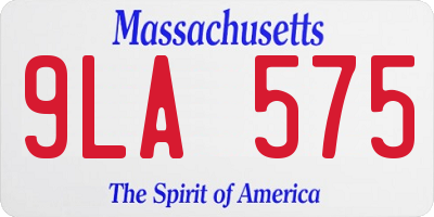 MA license plate 9LA575