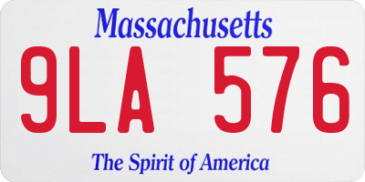 MA license plate 9LA576