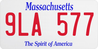 MA license plate 9LA577