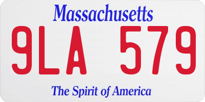 MA license plate 9LA579