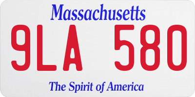 MA license plate 9LA580