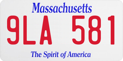 MA license plate 9LA581