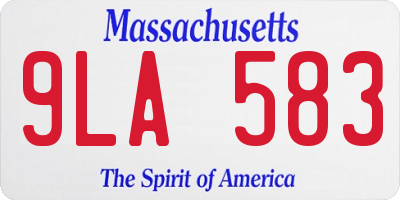 MA license plate 9LA583