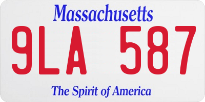 MA license plate 9LA587