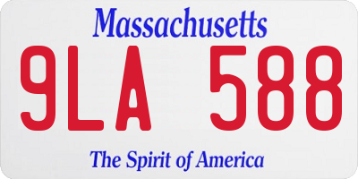 MA license plate 9LA588