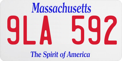MA license plate 9LA592