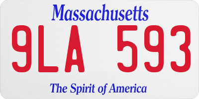 MA license plate 9LA593