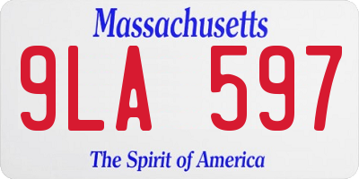 MA license plate 9LA597